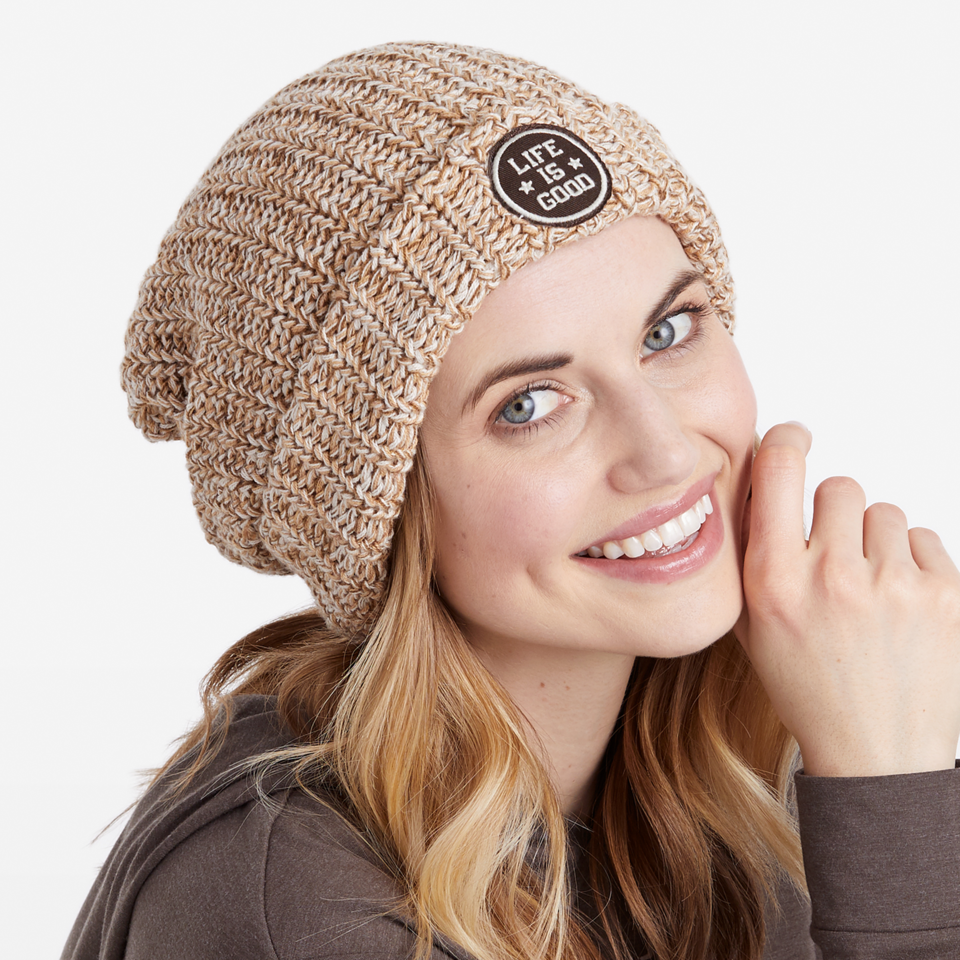 Image of Life is Good Get Loose Slouchy Beanie OS Heather Oatmeal