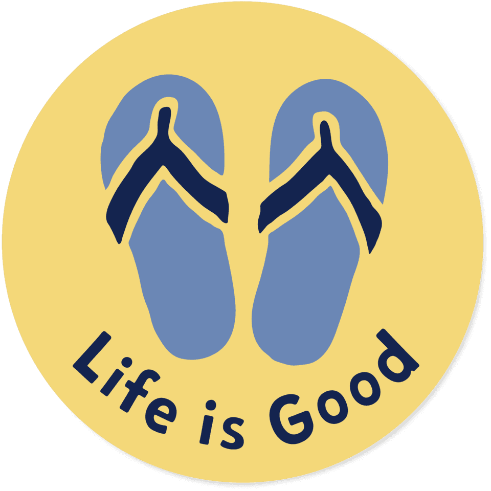 Image of Life is Good Flip Flops LIG Circle Sticker OS Miscellaneous